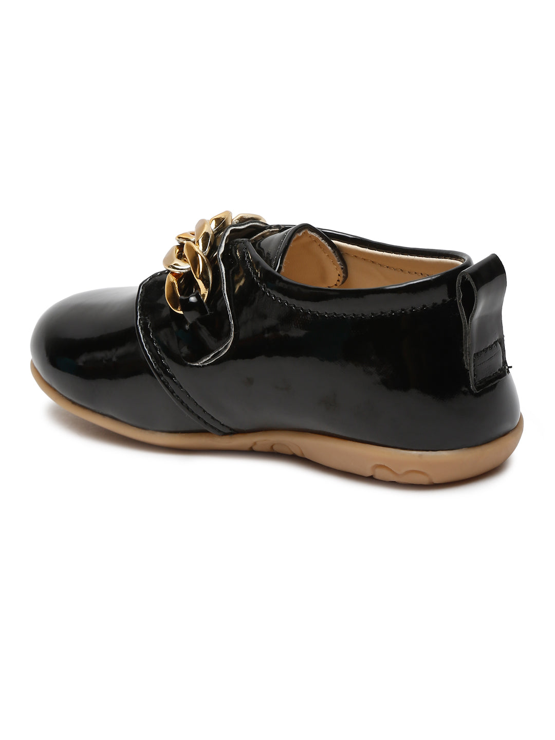 Tiny Bugs Girls Chain Embellished Ballerinas - Black