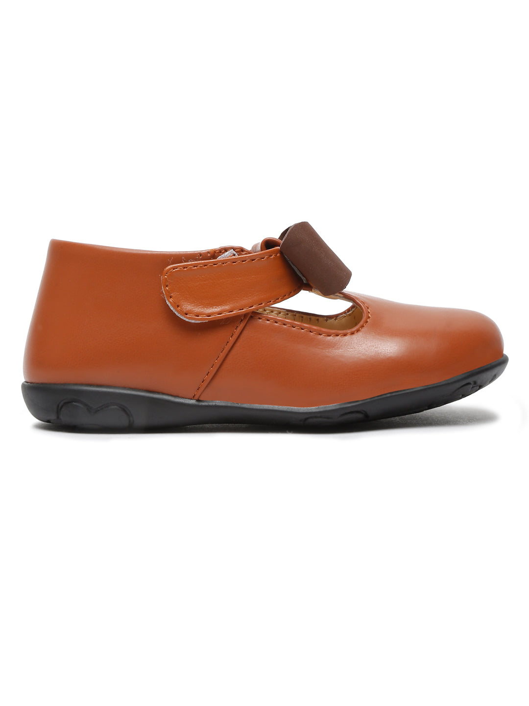 Tiny Bugs Girls Bow Embellished Ballerians - Brown