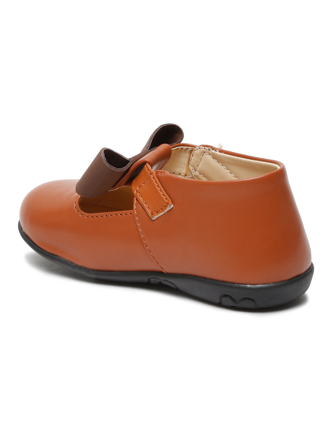 Tiny Bugs Girls Bow Embellished Ballerians - Brown