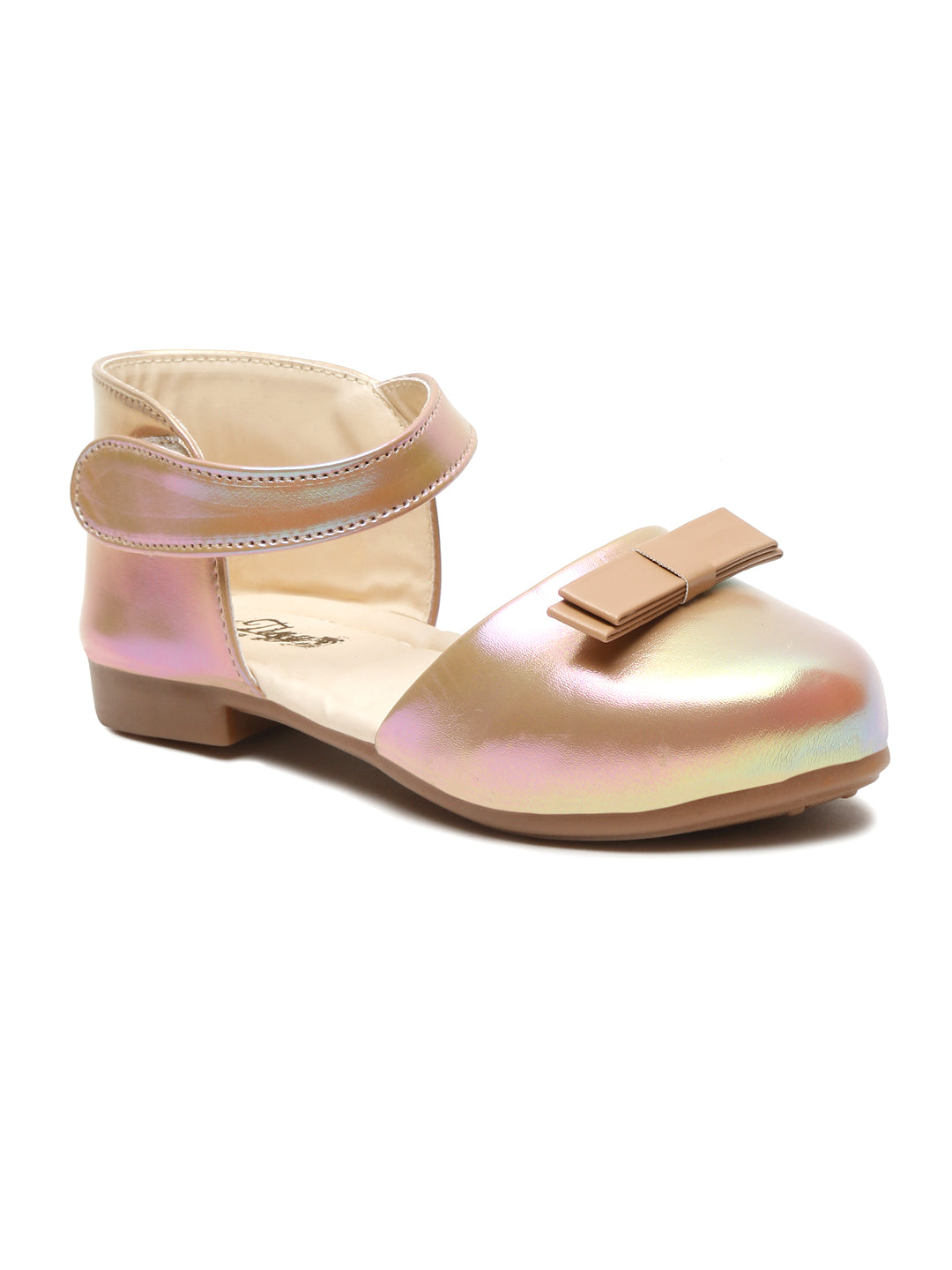 Tiny Bugs Girls Party Wear  Ballerinas - Pinkish Gold