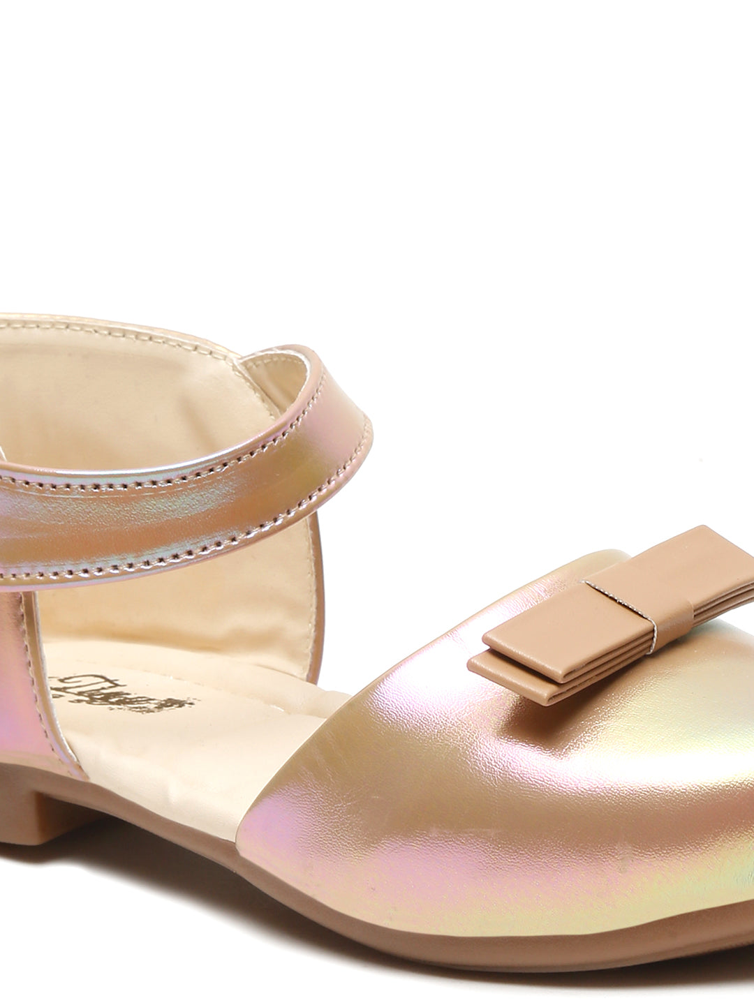 Tiny Bugs Girls Party Wear  Ballerinas - Pinkish Gold