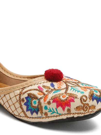 Tiny Bugs Girls Ethnic Multicolored Jutis - Multi