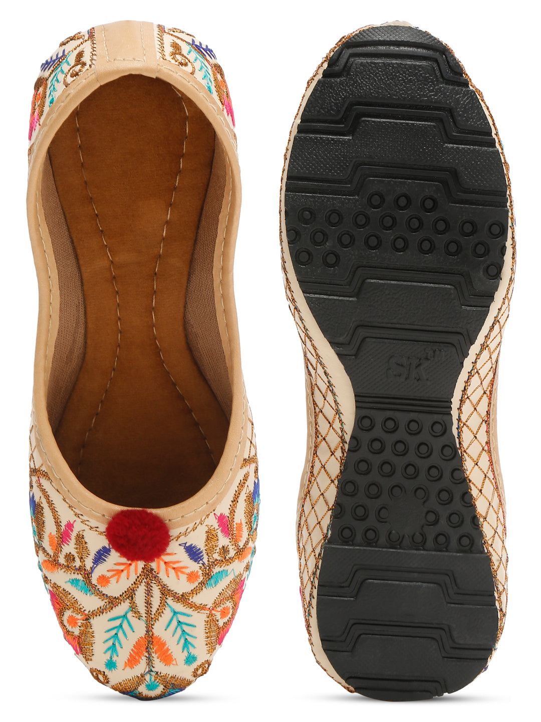 Tiny Bugs Girls Ethnic Multicolored Jutis - Multi