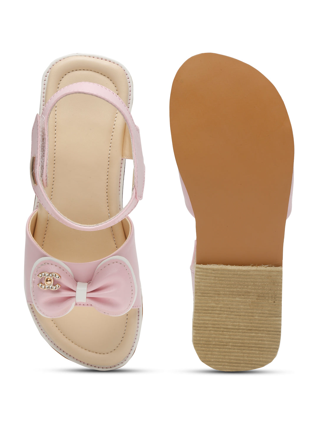 Tiny Bugs Girls Bow Embellished Sandals - Pink