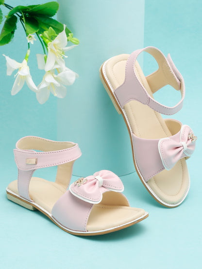 Tiny Bugs Girls Bow Embellished Sandals - Pink