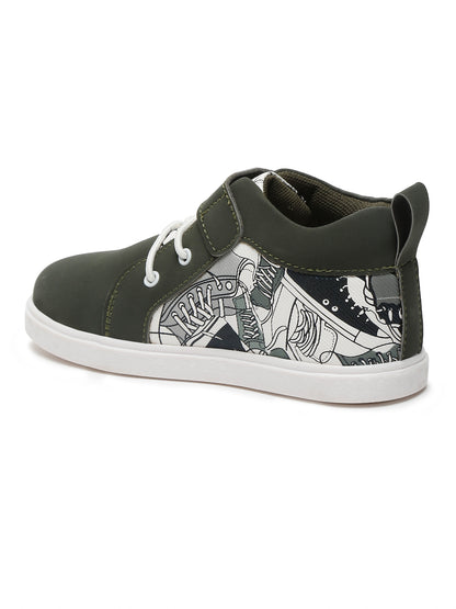 Tiny Bugs Unisex Mid Top Printed Sneakers