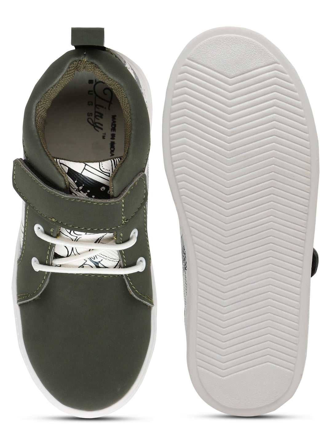 Tiny Bugs Unisex Mid Top Printed Sneakers