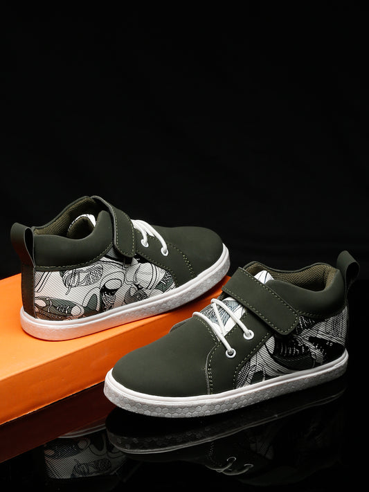 Tiny Bugs Unisex Mid Top Printed Sneakers