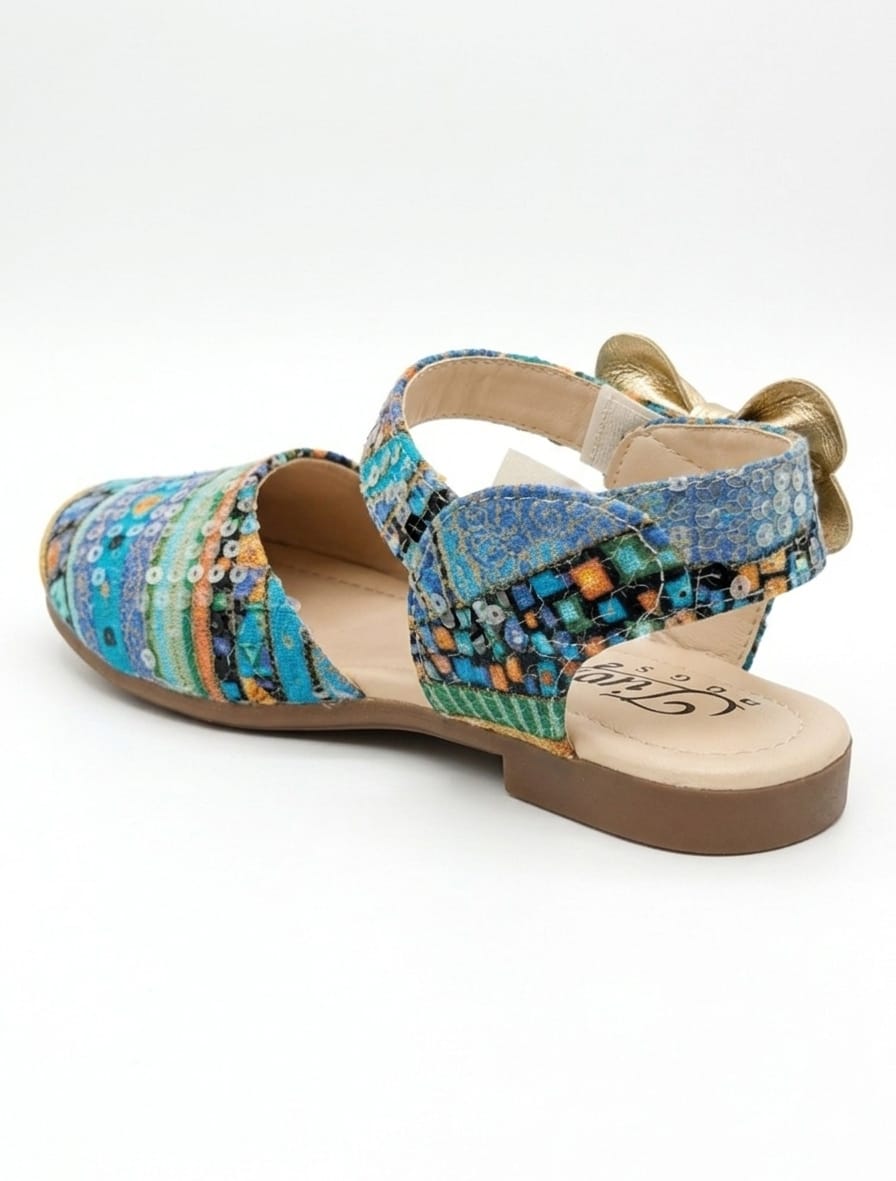 Tiny Bugs Girls Sequncse Back Open Ballerinas - Multi
