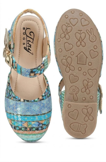 Tiny Bugs Girls Party Wear Sequence Ballerinas Multi Color