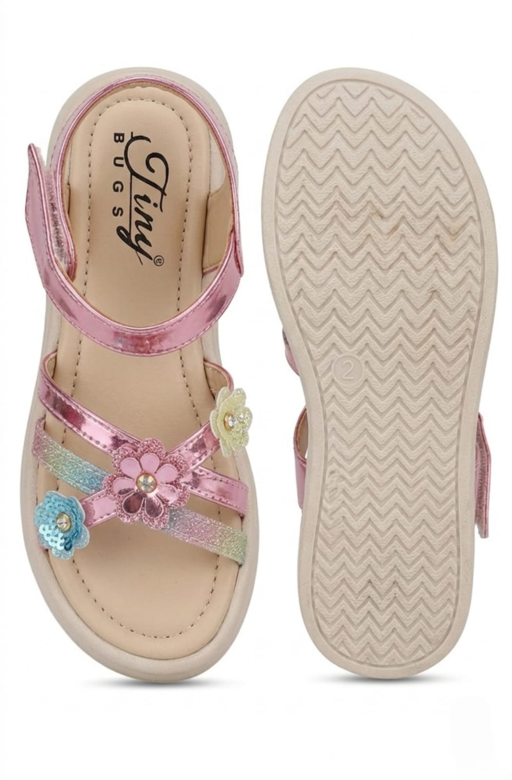 Ting Bugs Girls Flowral Embellished Sandal - Multi