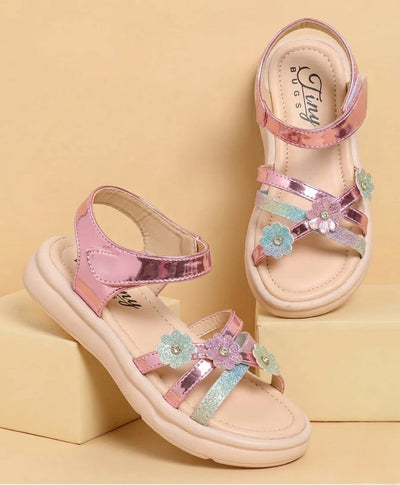 Tiny Bugs Girls Floral Embellished Sandal - Multi